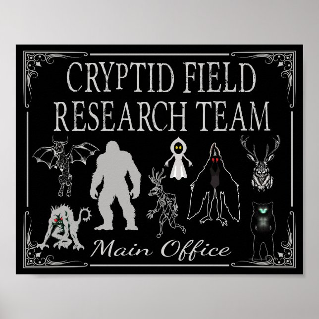 Poster Equipe de Pesquisa Cryptid Field - Escritório Prin (Frente)