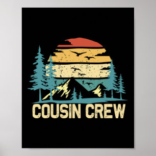 Poster Equipe de primos acampando amigos férias de verão