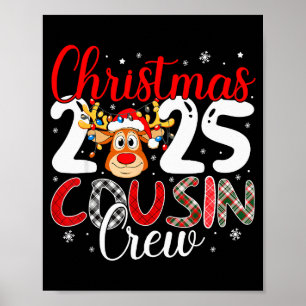 Poster Equipe de Primos de Natal 2025 Família Combinando