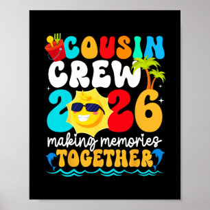 Poster Equipe de Primos Viagem de Família para a Praia na