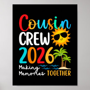 Poster Equipe de Primos Viagem de Família para a Praia na