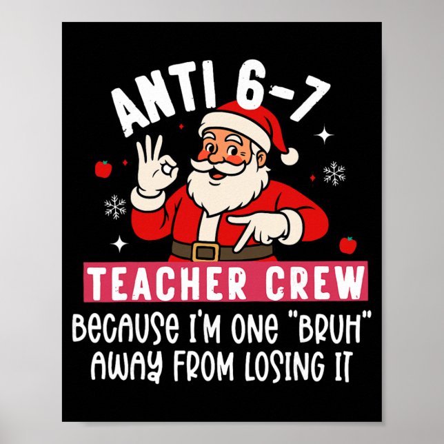 Poster Equipe de professor anti Natal 6 7 Nº 67 Meme Nata (Frente)