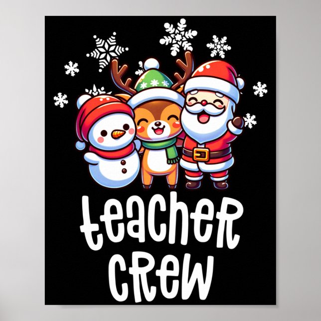 Poster equipe de professor de natal papai noel boneco de  (Frente)