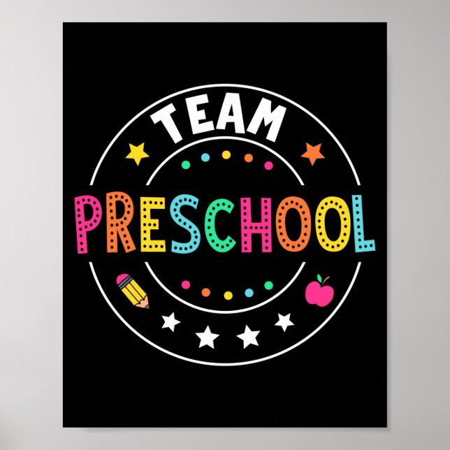 Poster Equipe de professora de pré-escola volta às crianç (Frente)