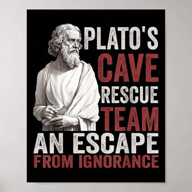 Poster Equipe de resgate da caverna Platos - Filosofia gr (Frente)