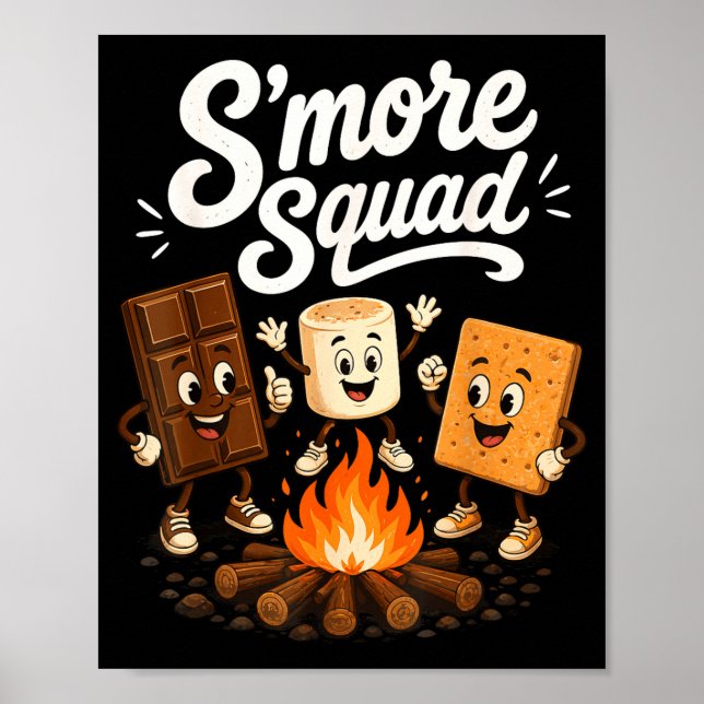 Poster Equipe de S'mores marshmallow engraçado fogueira  (Frente)