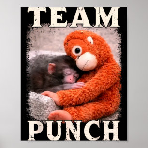 Poster Equipe de tendência de meme de soco de macaco bebê