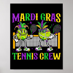 Poster Equipe de Tênis Mardi Gras Contas Máscaras Fofas J