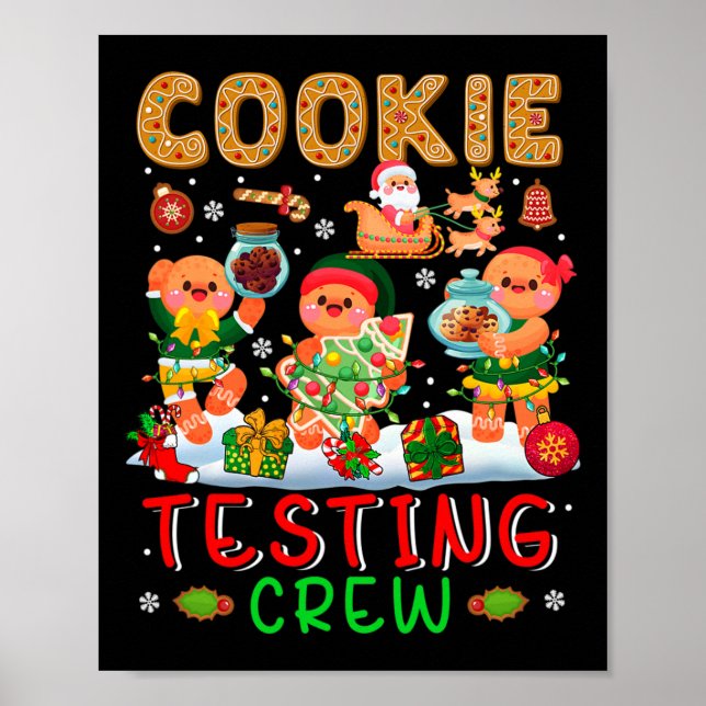 Poster Equipe de Teste de Biscoito Natal Três Biscoitos T (Frente)