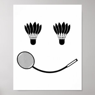 Poster Equipe de Treinador de Amor Sorriso de Badminton 