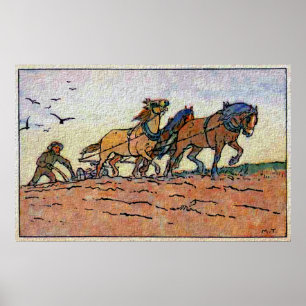Pôster Equipe do arado do vintage