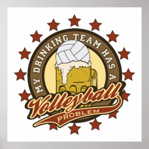 Poster Equipe do bebendo do voleibol