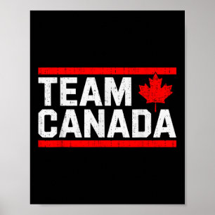 Poster Equipe do Canadá Esquadrão Bandeira Canadense Folh