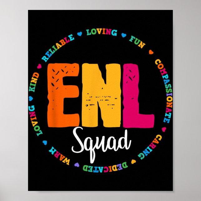 Poster Equipe do Professor de Inglês da Enl Squad Nova Lí (Frente)