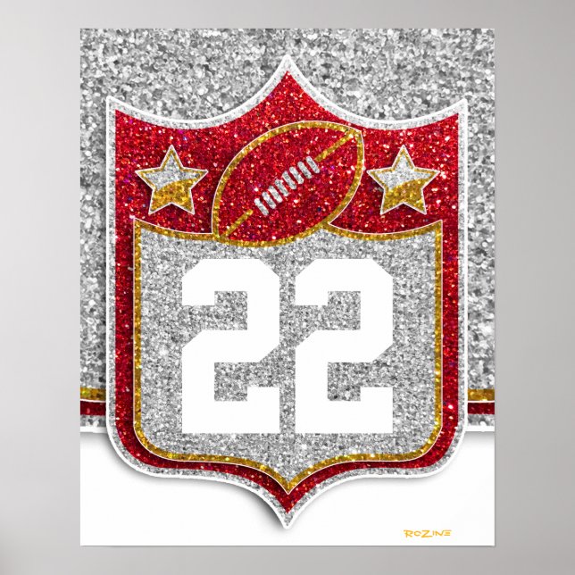 Poster Equipe dos EUA Esporte Red e Futebol Dourado (Frente)