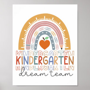 Poster Equipe dos Sonhos da Pré-Escola Arco-Íris Bem-Vind