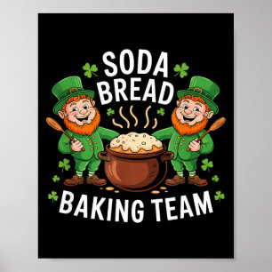 Poster Equipe engraçada de panificação de pão de soda tri