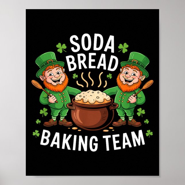 Poster Equipe engraçada de panificação de pão de soda tri (Frente)