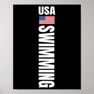 Poster Equipe Esportiva de Natação da Bandeira Americana