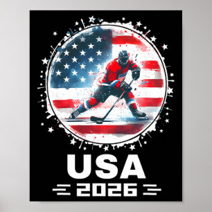 Poster Equipe EUA 2026 Bandeira Americana dos Estados Uni