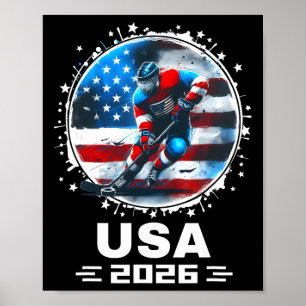 Poster Equipe EUA 2026 Bandeira Americana dos Estados Uni