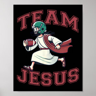 Poster Equipe Jesus de futebol Tee Christian Faith Bibl