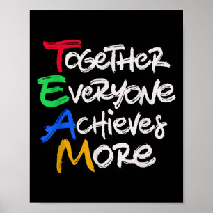Poster Equipe Juntos Todos Conquistam Mais Motivação de E