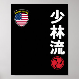 Poster Equipe Karate Shorin Ryu Sinalizador Dos Eua Japon