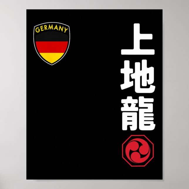 Poster Equipe Karate Uechi Ryu Bandeira Alemã Japonesa (Frente)