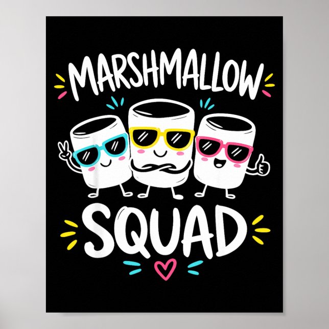Poster Equipe marshmallow fogueira familiar  (Frente)