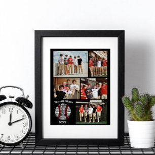 Poster Equipe nº do nome da colagem de fotos de baseball