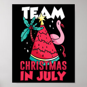 Poster Equipe Natal Em Julho Sarcástico Verão Papai Noel
