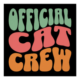 Pôster Equipe Oficial de Gatos Divertidos Amante de Gatos