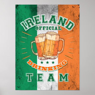 Poster Equipe Oficial do Bebendo da Irlanda. Cerveja engr