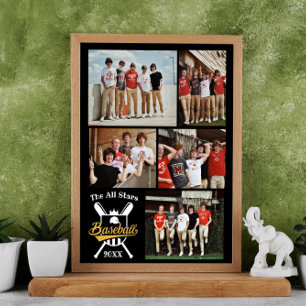 Poster Equipe personalizada de nome de colagem de fotos d