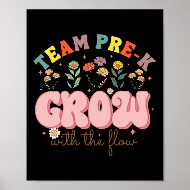 Poster Equipe Pré-k Professor Cresça Com O Fluxo Pré-esco (Frente)