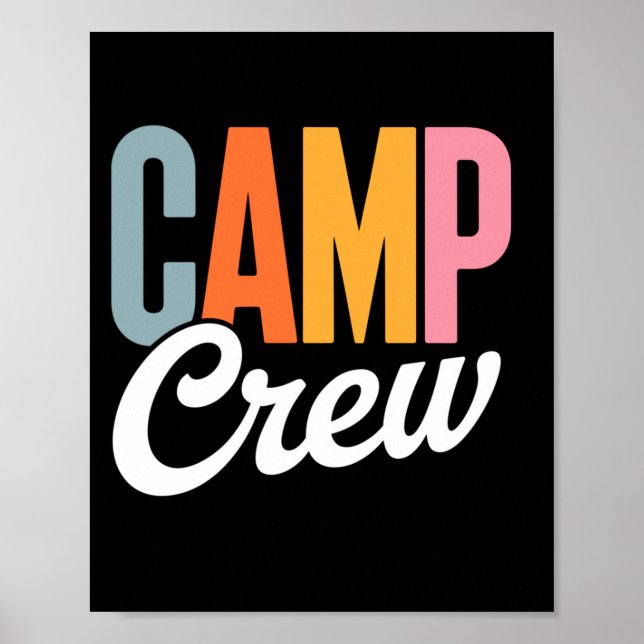 Poster Equipe retrô de acampamento verão acampamento amig (Frente)