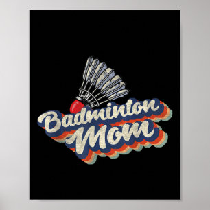Poster Equipe Retro de Badminton Esportiva Treinador de J