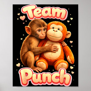 Poster Equipe soca bebê macaco fofo chamado soca mulheres