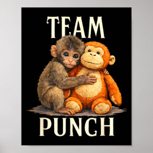 Poster Equipe soco macaco fofo e design de urso Equipe so
