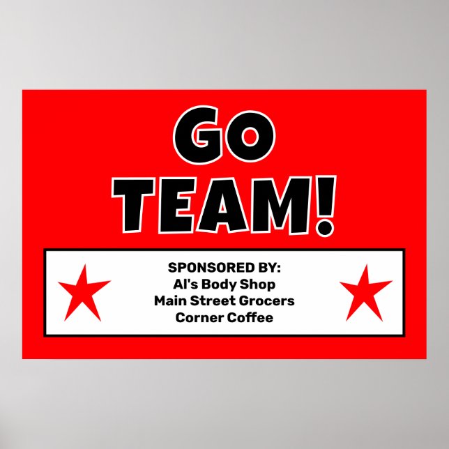Poster Equipe Vermelha Personalizada (Frente)