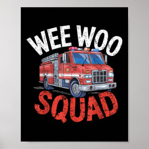 Poster Equipe Wee Woo Divertida Caminhão de Bombeiros Bom