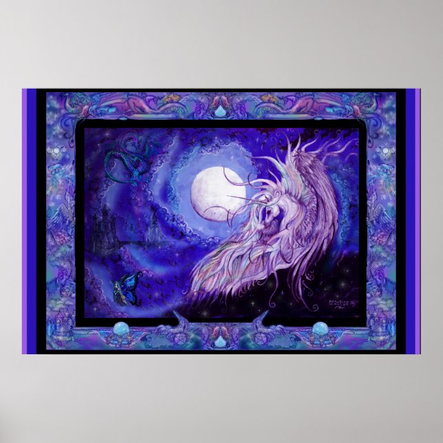 Poster equo-asa-branca-cavalo unicórnio equino pegasus (Frente)