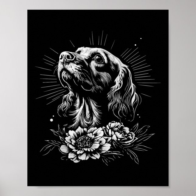 Poster Er Spaniel Dog Lover Style Tattoo (Frente)