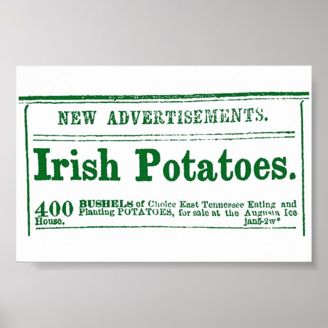 Poster Era da Guerra Civil do Jornal Irlandês Potato (Frente)