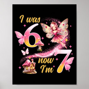 Poster Era uma princesa fada de 7 anos fazendo aniversári