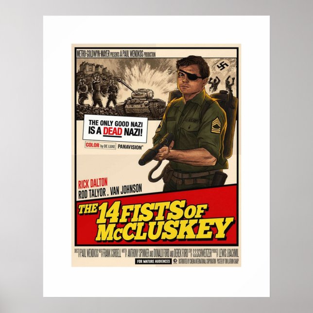 Poster Era uma vez em Hollywood 14 punhos de Mclusk (Frente)