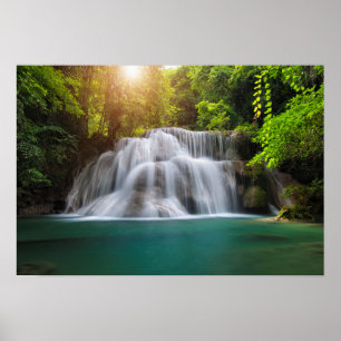 Poster Erawan Waterfall Kanjanaburi Tailândia
