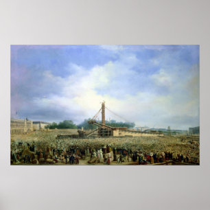 Poster Erecendo o Obelisco de Luxor