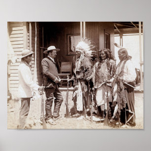 Poster ereto dos alces do nativo americano do